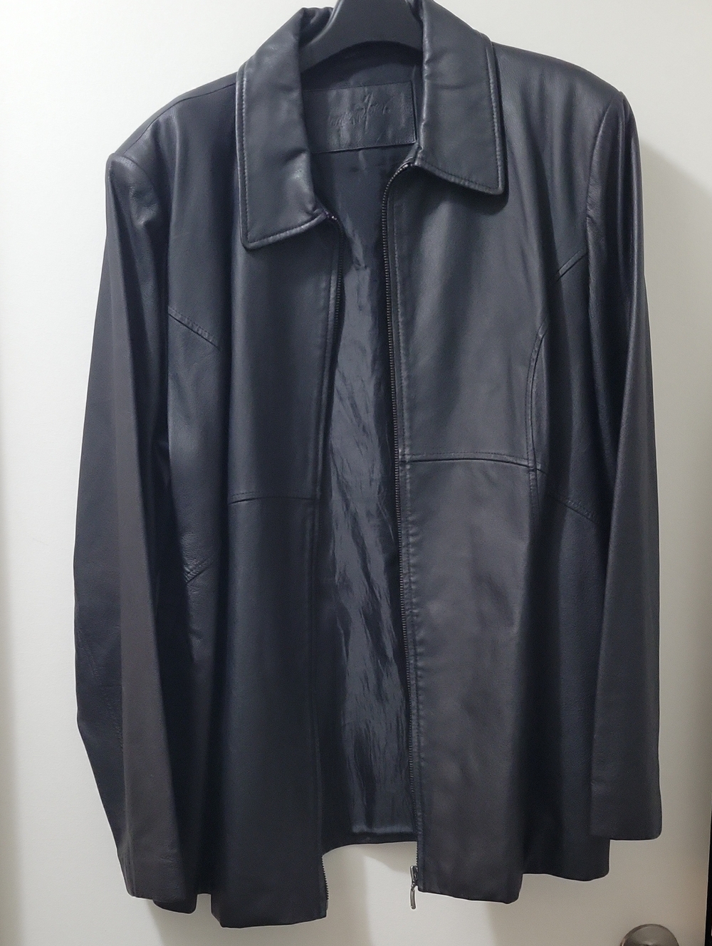 Jacqueline Ferrar VINTAGE 90'S Black Leather Zip Jacket